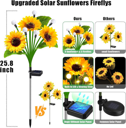 🌻🌞Lampes solaires LED en forme de tournesol pour jardin