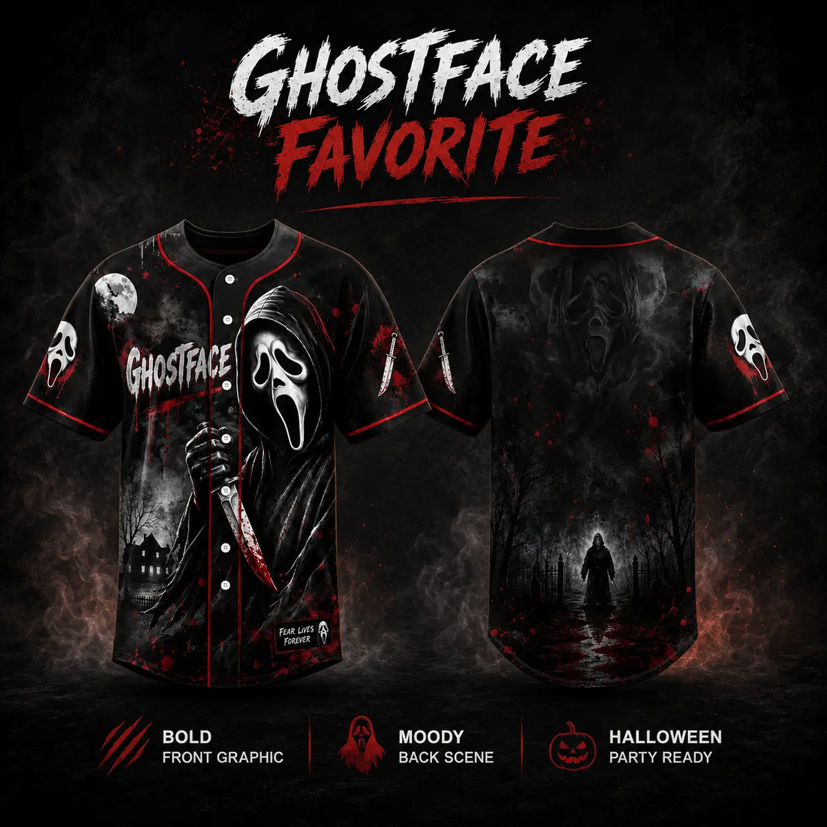 Maillot de baseball horreur slasher, T-shirt avec des personnages de films d’horreur classiques, Uniforme d’Halloween pour une équipe effrayante, Déguisements pour soirée d’Halloween, Cadeaux d’Halloween