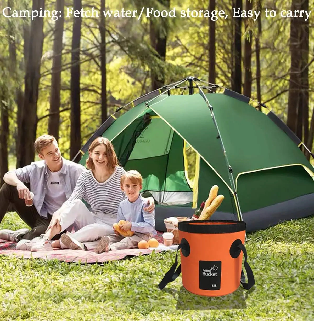 📢📢-40 % !! ⏰Seau pliable portable pour le camping et la pêche en plein air