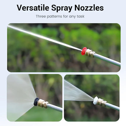 High-Pressure Water Gun – 3 Nozzles, Rustproof Aluminium Alloy, Effortless Deep Cleaning