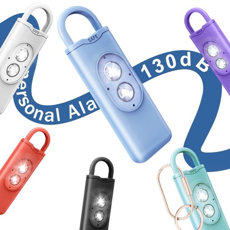 L'alarme personnelle originale pour femmes, avec gyrophare et porte-clés, disponible en plusieurs couleurs