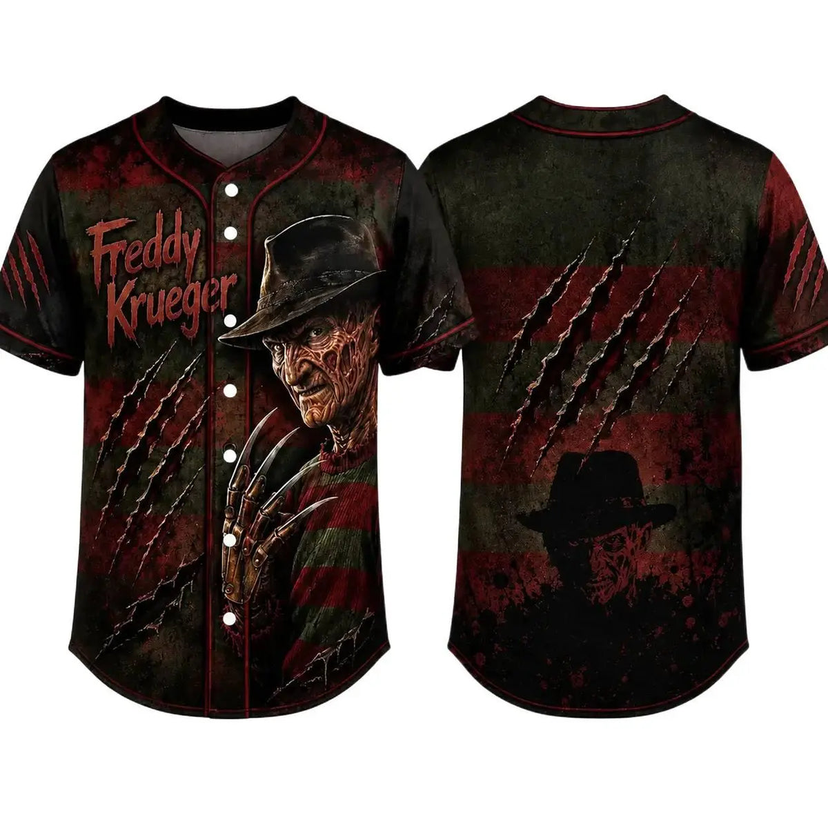 Maillot de baseball horreur slasher, T-shirt avec des personnages de films d’horreur classiques, Uniforme d’Halloween pour une équipe effrayante, Déguisements pour soirée d’Halloween, Cadeaux d’Halloween