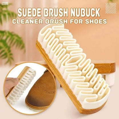 Brosse à chaussures en daim 2-en-1 – Poils en crêpe TPR pour nubuck, bottes, vestes et entretien du cuir