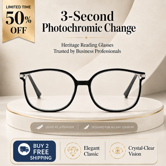 Blue Light Blocking Glasses | Unisex Photochromic Lenses, Lightweight Semi-Rimless Metal Frame