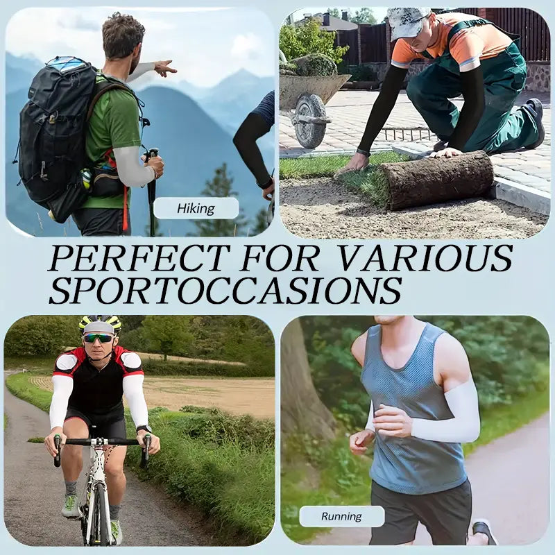 2 paires de manchons rafraîchissants à protection UV pour homme et femme, UPF 50, manchons de sport de compression contre le soleil