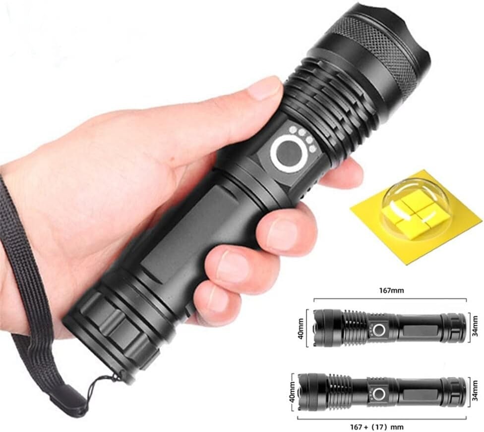 ✨Lampe torche LED rechargeable - Haute luminosité, étanche, ultra-puissante pour les urgences