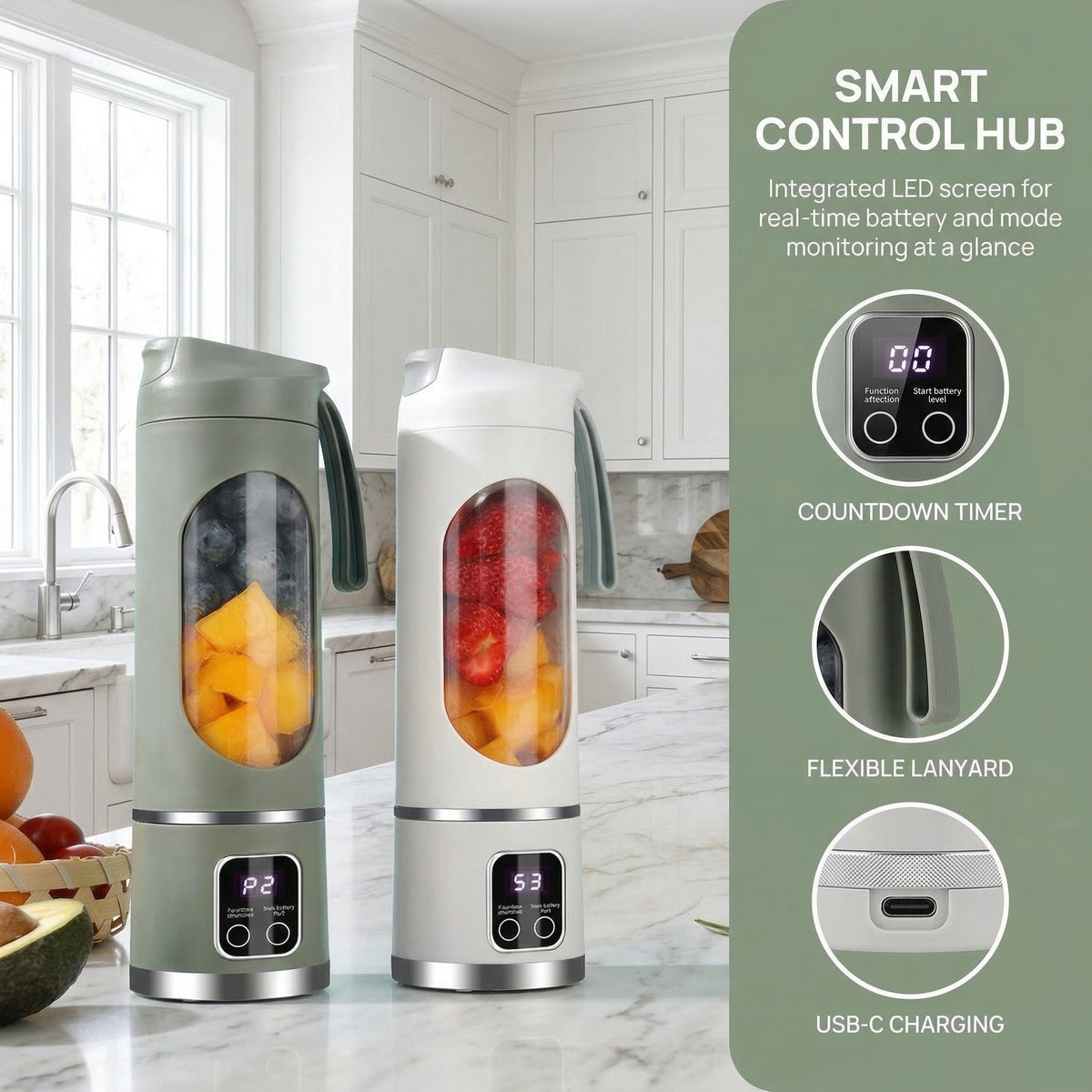 LIVRAISON GRATUITE🔥🔥Le blender portable ultime – rechargeable par USB et compact pour des smoothies partout avec vous
