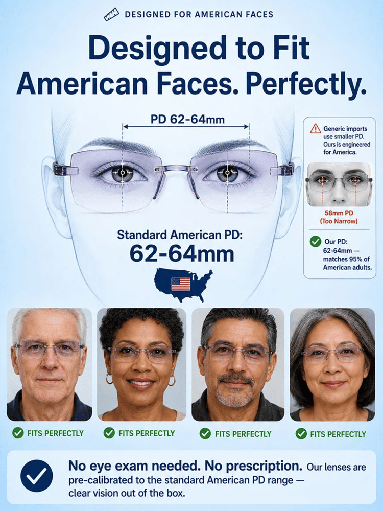 Redécouvrez une vision claire – Lunettes de lecture à zoom intelligent taille diamant