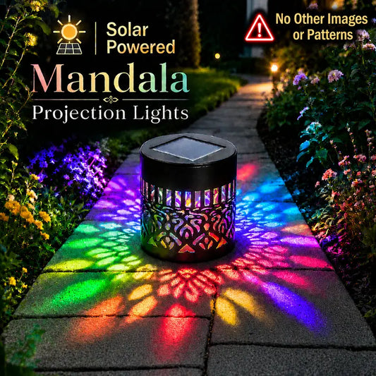 Applique Murale Solaire Mandala Extérieure Lampe Projecteur Clôture Jardin Décor Ambiant Patio