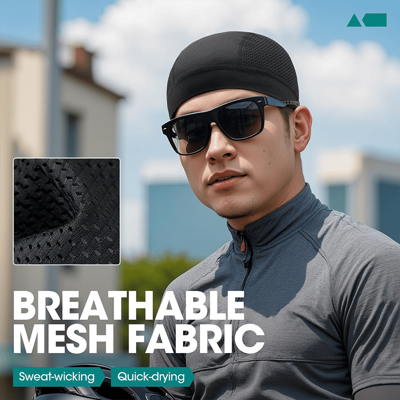 🧢 Lot de 2 sous-casques respirants pour homme | Bandeau léger évacuant la transpiration et sous-casque pour le cyclisme, la course à pied et la moto
