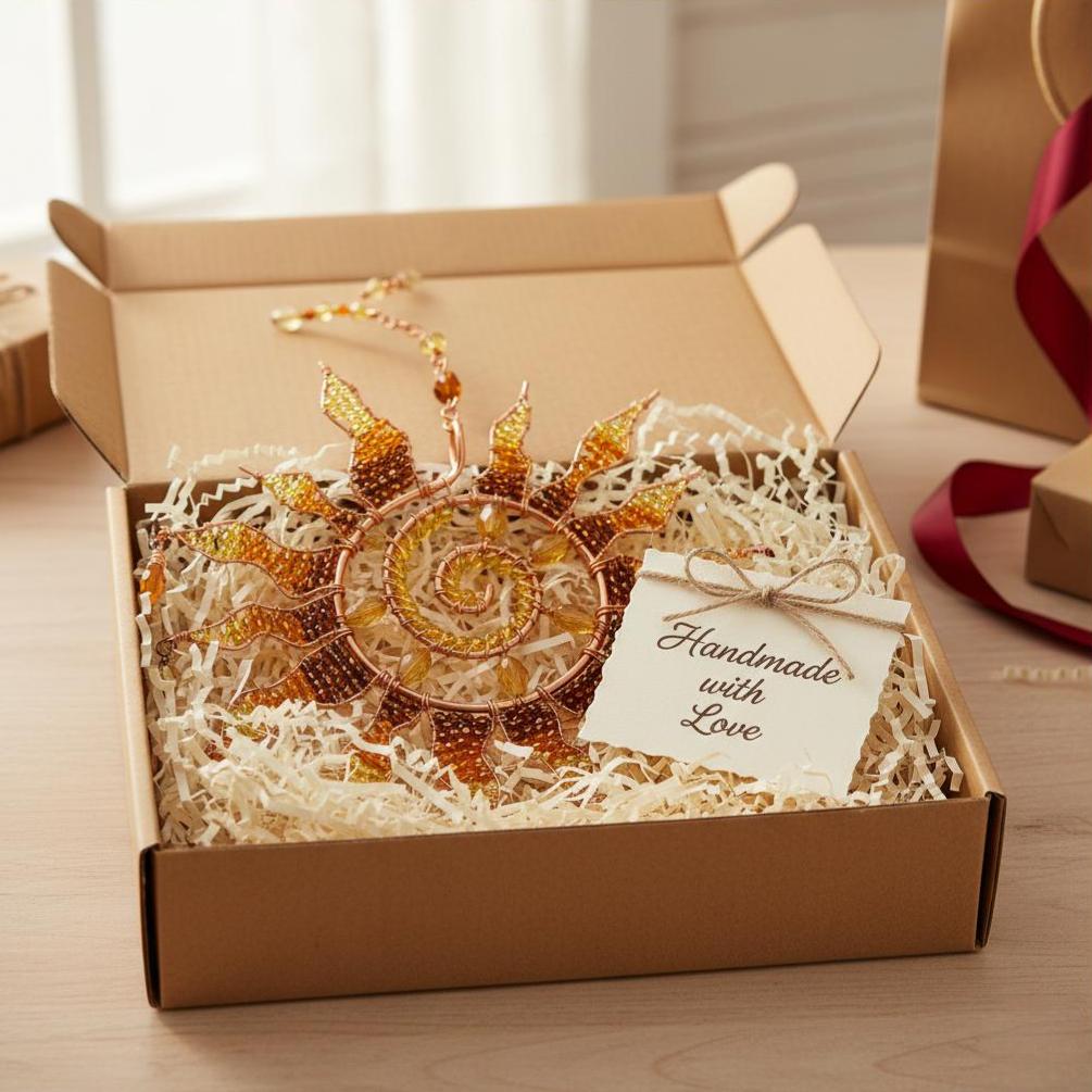 Attrape-soleil en cristal spirale solaire – Attrape-lumière bohème fait main