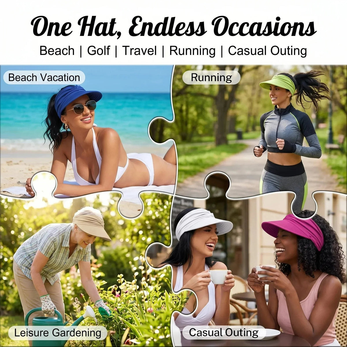 🔥 Vente flash d'été : -50 % 💕👒 Visière anti-UV 50+ avec maintien pour queue de cheval