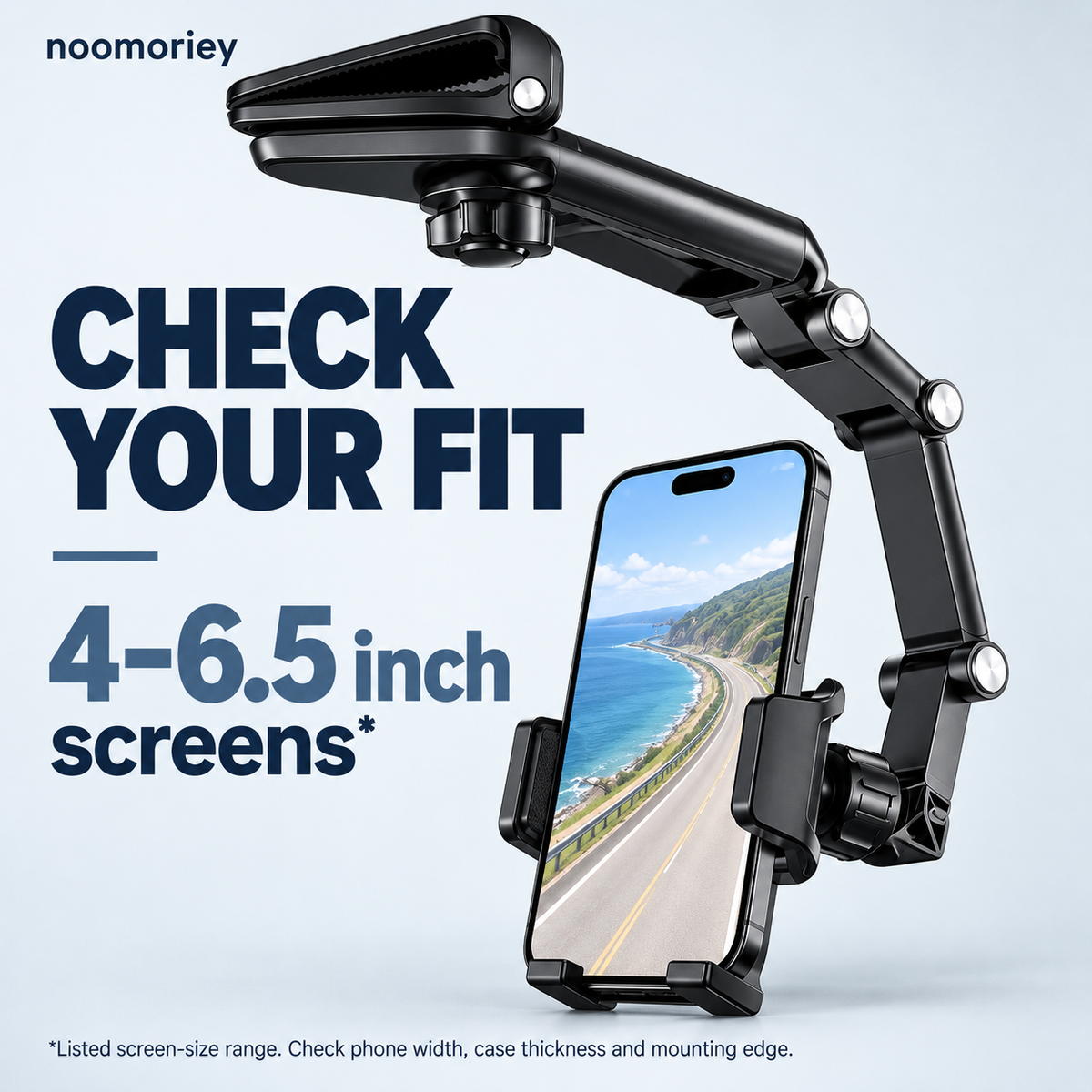 Foldable Car Phone Holder – Adjustable Clip-On Mount