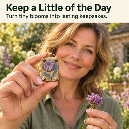 🌸 Mini presse à fleurs en laiton – Souvenirs botaniques à la taille de votre poche