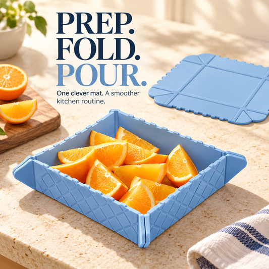 🥗 Tapis de découpe et plateau de service pliables en silicone 2-en-1 ✨