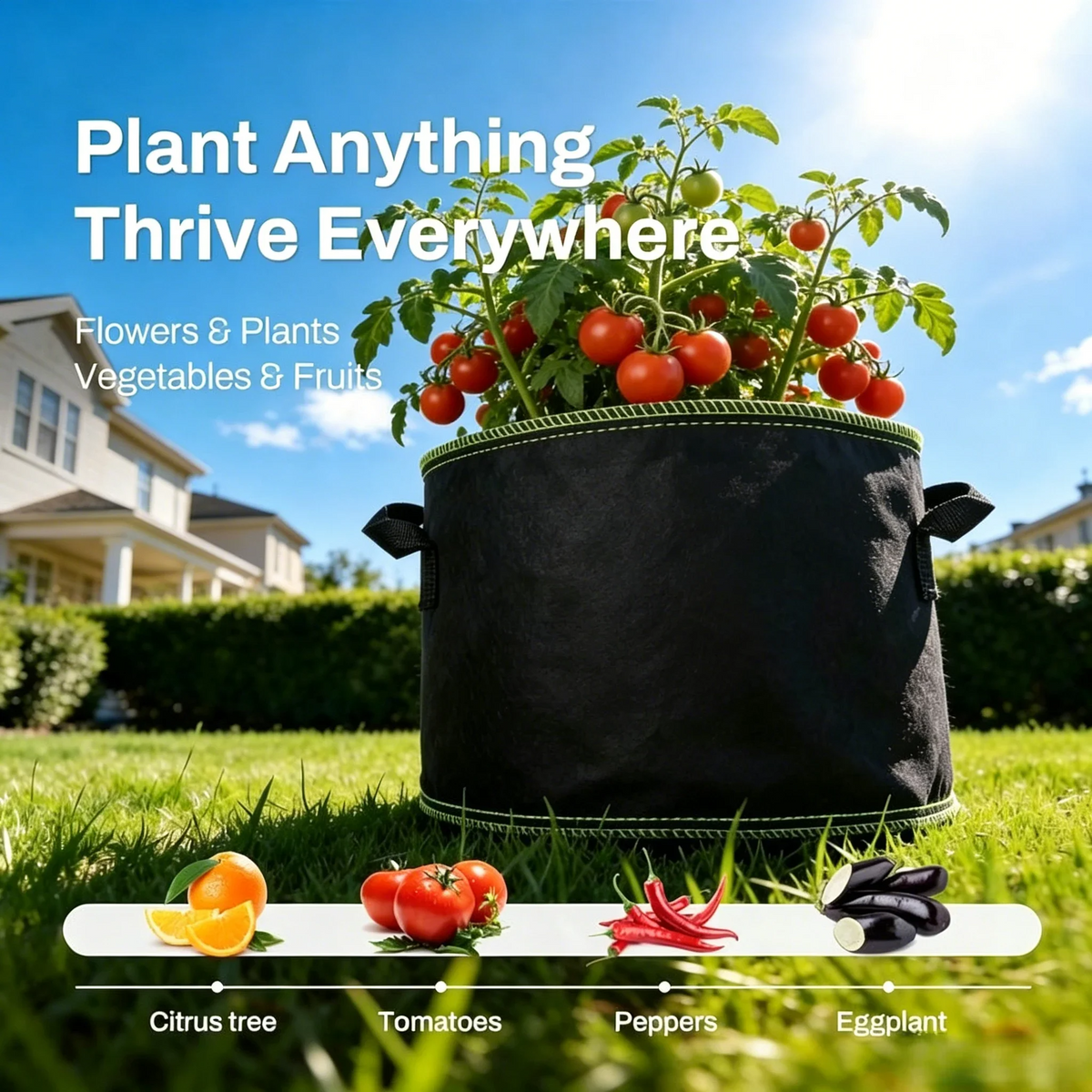 Sacs de culture en tissu robuste – Pots de plantes respirants et réutilisables