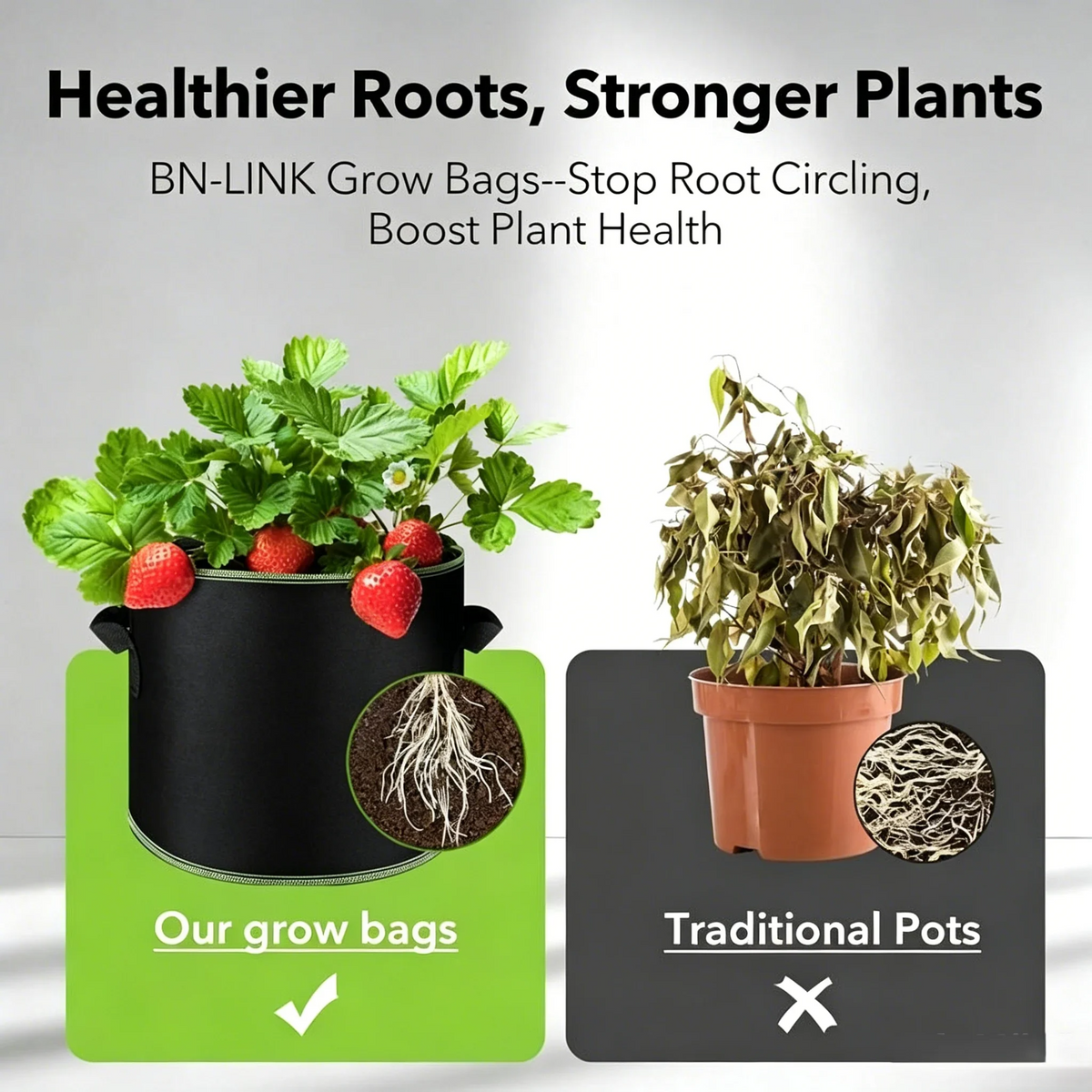 Sacs de culture en tissu robuste – Pots de plantes respirants et réutilisables