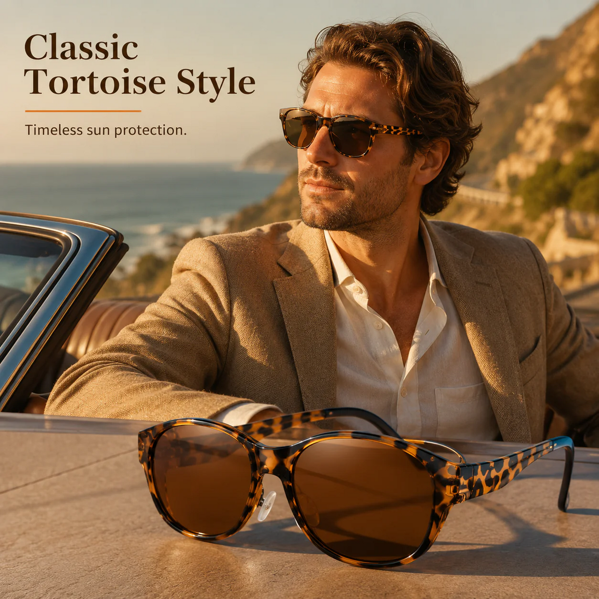 Lunettes de soleil polarisées à porter par-dessus des lunettes de vue pour femmes et hommes, tendance, carrées, enveloppantes, protection UV400, légères et durables