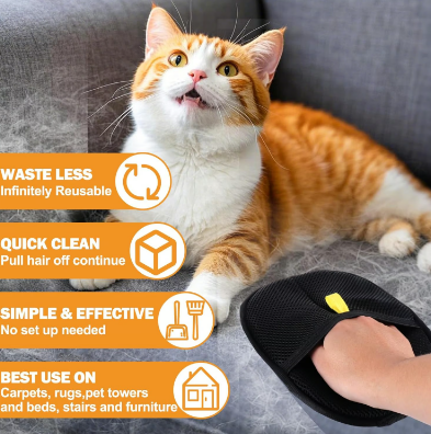 🔥Technologie de pointe🔥🐾🧤 Gants électrostatiques pour enlever les poils d’animaux – Efficaces des deux côtés, en silicone doux et lavables/réutilisables (Polyvalents pour la maison et la voiture) !