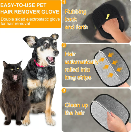 🔥Technologie de pointe🔥🐾🧤 Gants électrostatiques pour enlever les poils d’animaux – Efficaces des deux côtés, en silicone doux et lavables/réutilisables (Polyvalents pour la maison et la voiture) !