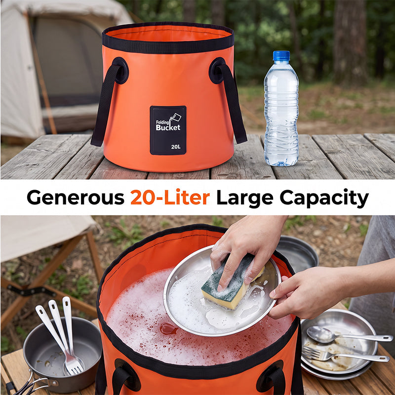 📢📢-40 % !! ⏰Seau pliable portable pour le camping et la pêche en plein air