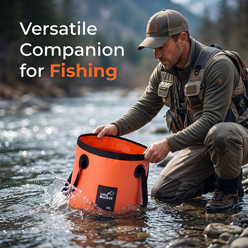 📢📢-40 % !! ⏰Seau pliable portable pour le camping et la pêche en plein air